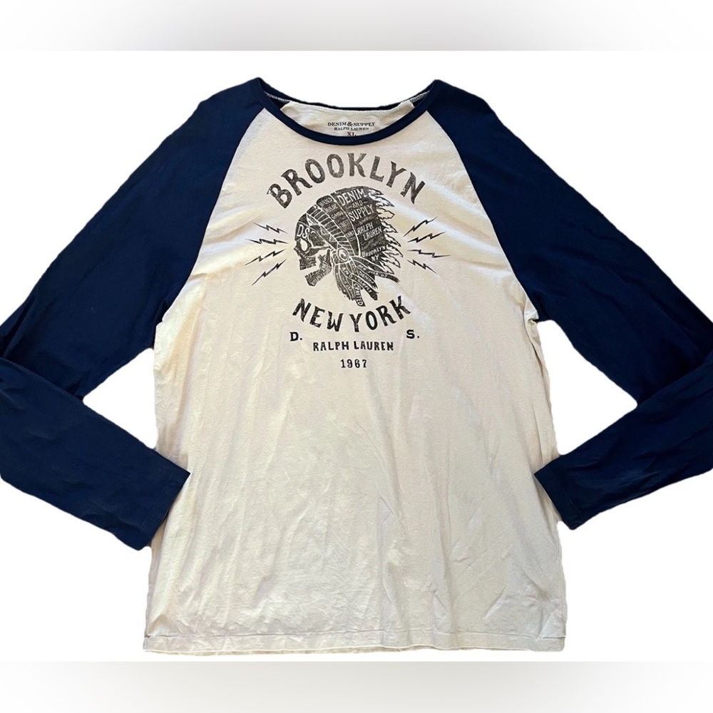 Ralph Lauren Denim & Supply Indian Chief Brooklyn T-Shirt Men’s XL Baseball Tee